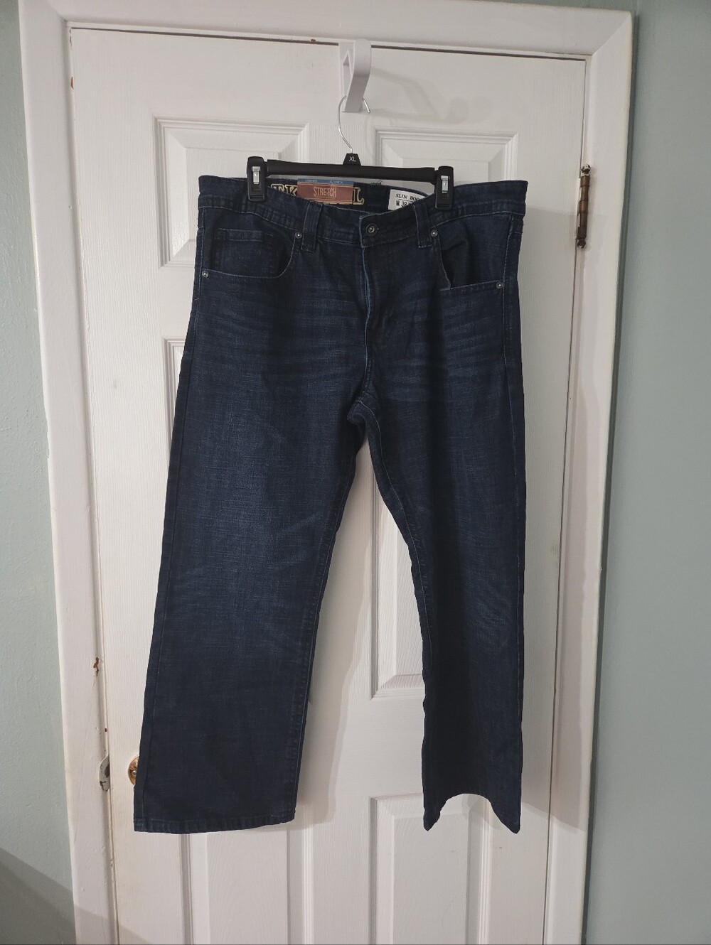 T.K. Axel Men's Slim Bootcut Stretch Jeans Dark Wash 38x30.  NWT